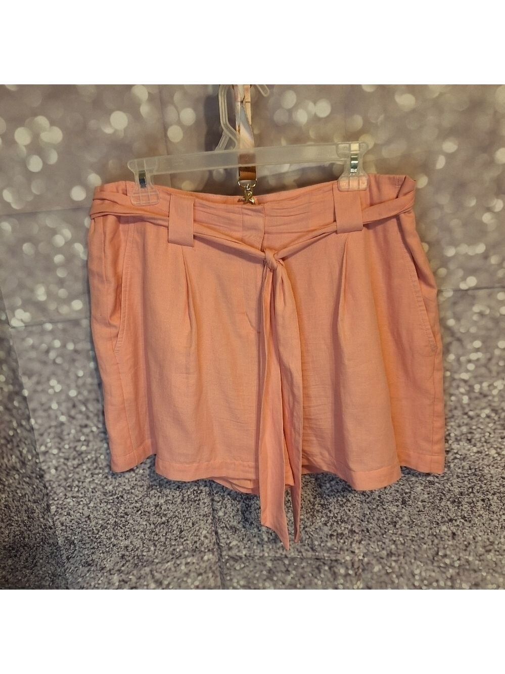 Spartina Pink shorts with fabric waist tie Sz 10 nwot